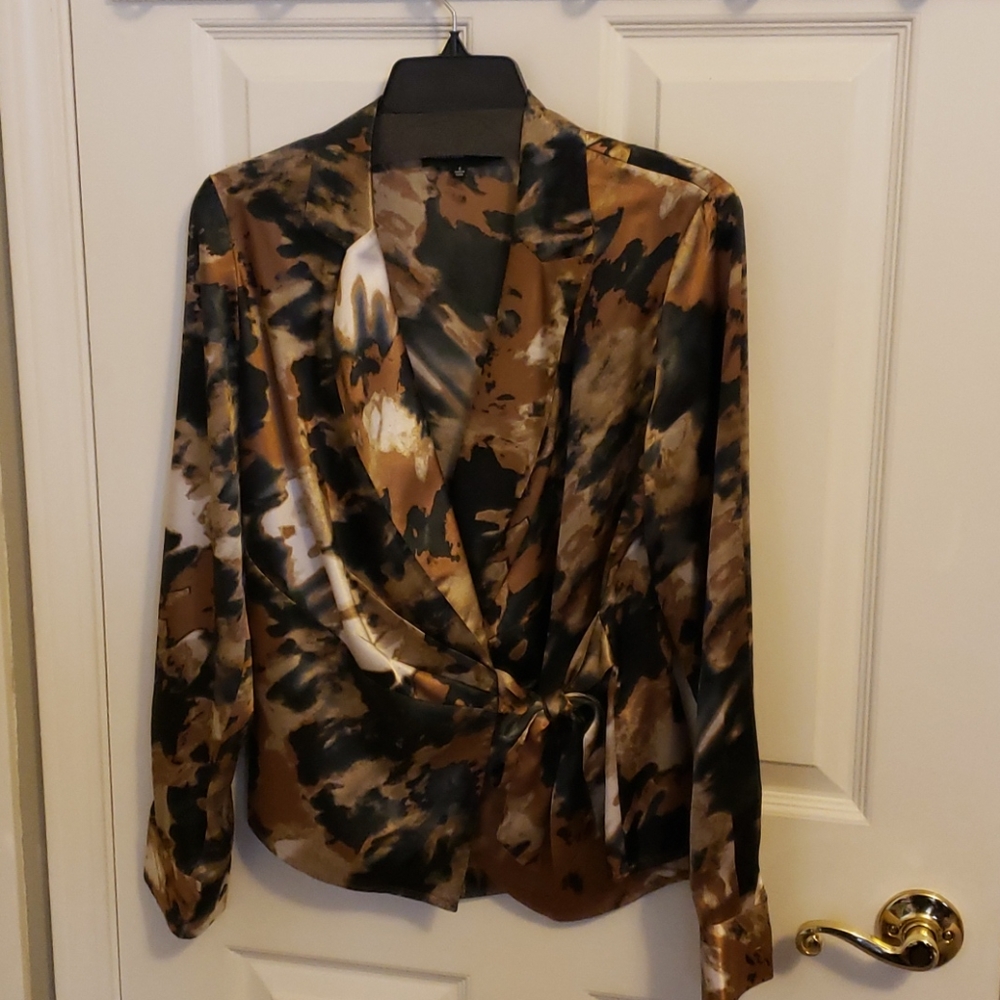 Long sleeve wrap blouse
